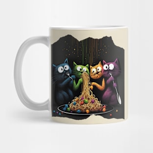 Cats eating spagetti Mug